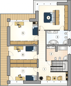 Rzut projektu S-GL 1154 New House III - Piętro