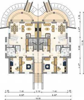 Rzut projektu S-GL 364 Quattro - Parter