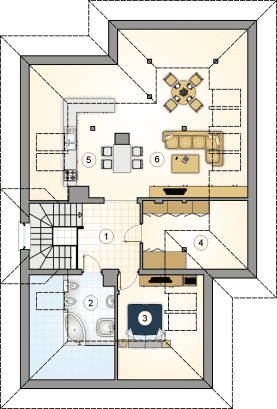 Rzut projektu S-GL 738 Villa Medica II - Poddasze