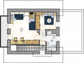 Rzut projektu S-GL 1050 Chaber II - Poddasze