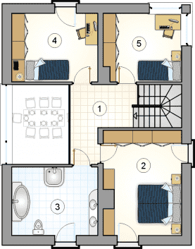 Rzut projektu S-GL 698 Domus IV - Piętro