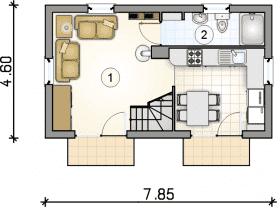 Rzut projektu S-GL 9990964 Punto SZ - Parter