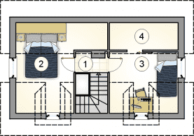 Rzut projektu S-GL 9990964 Punto SZ - Poddasze