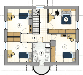 Rzut projektu S-GL 910 Compact House II - Poddasze