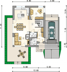 Rzut projektu S-GL 696 Domus III - Parter