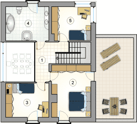 Rzut projektu S-GL 696 Domus III - Piętro