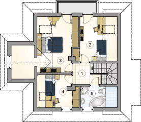 Rzut projektu S-GL 9990737 Chata Pod Jaworem Sz - Poddasze
