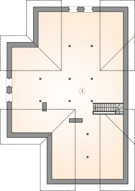 Rzut projektu S-GL 968 Oxford III - Poddasze