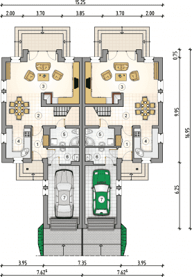 Rzut projektu S-GL 407 Doborowy Duet - Parter