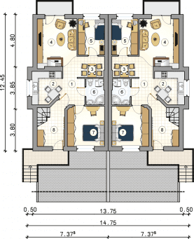 Rzut projektu S-GL 473 4You - Parter
