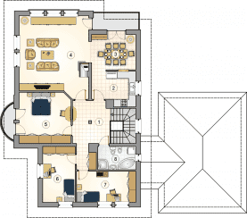 Rzut projektu S-GL 480 Villa Medica - Piętro