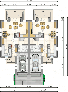 Rzut projektu S-GL 472 Romek I Atomek II - Parter