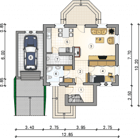 Rzut projektu S-GL 429 Vella - Parter