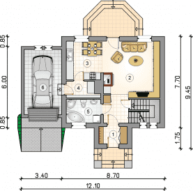 Rzut projektu S-GL 338 Plastuś - Parter