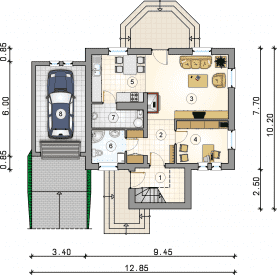 Rzut projektu S-GL 131 Nemo - Parter