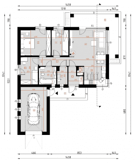 Rzut projektu D301 - WT2021 - Parter