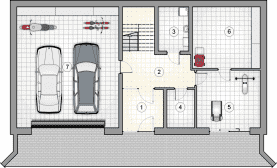 Rzut projektu S-GL 1634 Muna VI - Piwnica