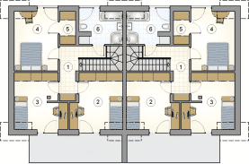 Rzut projektu S-GL 1618 Double House VIII - Poddasze