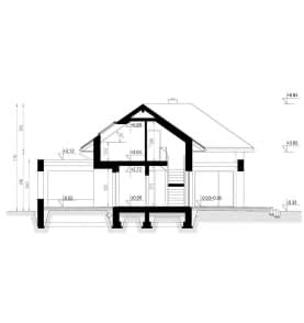Rzut projektu HOMEKONCEPT 53 - przekrój