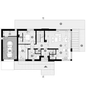 Rzut projektu HOMEKONCEPT 71 - Rzut parteru