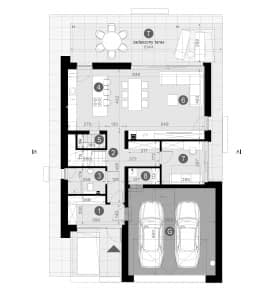 Rzut projektu HOMEKONCEPT 134 - Rzut parteru