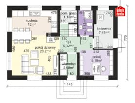 Rzut projektu Dom przy Alabastrowej 29 - Parter