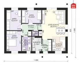 Rzut projektu Dom przy Bukowej 25 - Parter