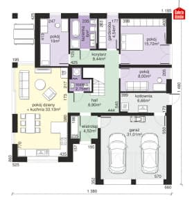 Rzut projektu Dom przy Przyjemnej 25 bis - Parter