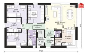 Rzut projektu Dom przy Bukowej 40 - Parter