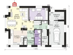 Rzut projektu Dom przy Cyprysowej 63 - Parter