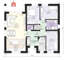 Rzut projektu Dom przy Rubinowej 14 - Parter