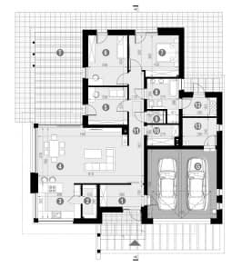 Rzut projektu HOMEKONCEPT 42 - Rzut parteru