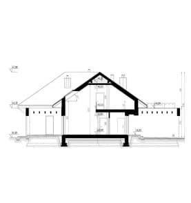 Rzut projektu HOMEKONCEPT 33 wariant 01 - Przekrój