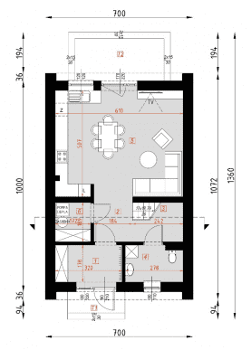 Rzut projektu D427 - WT2021 - Parter