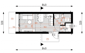 Rzut projektu DM5 - wersja drewniana - Parter