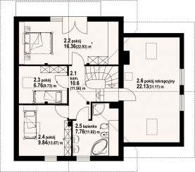 Rzut projektu gładyszów 30dw - Poddasze