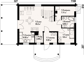 Rzut projektu jurgów średni 37 dw - Parter