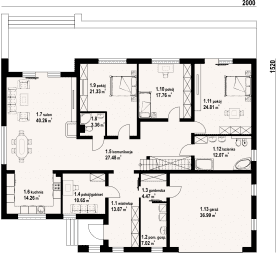 Rzut projektu astronowo duże - Parter