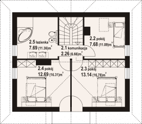 Rzut projektu jaworzynka dw 5 - Poddasze