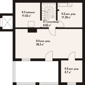 Rzut projektu jaworzynka dw 5 - Piwnica