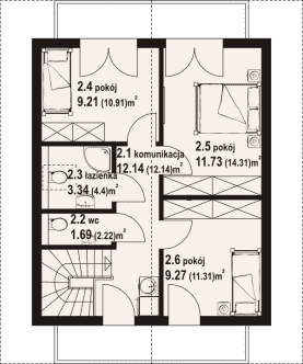 Rzut projektu grochowo nowe 13 dws - Poddasze