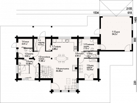 Rzut projektu wyżne 1 dw - Parter