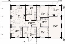 Rzut projektu zamość 5g dw - Parter