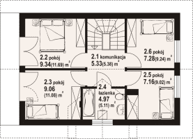 Rzut projektu żarki aa 70 dws - Poddasze