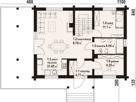 Rzut projektu milicz 49 dw PC - Parter