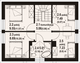 Rzut projektu zawojowo bb 70 - Poddasze
