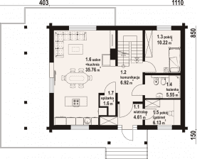 Rzut projektu milicz 59 dw pcr - Parter