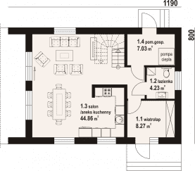 Rzut projektu orłowo a3 pcrte - Parter