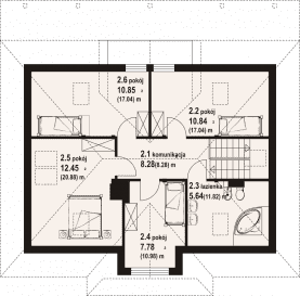 Rzut projektu chmielniki małe dw 9 - Poddasze