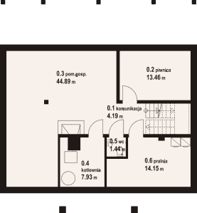 Rzut projektu chmielniki małe dw 9 - Piwnica